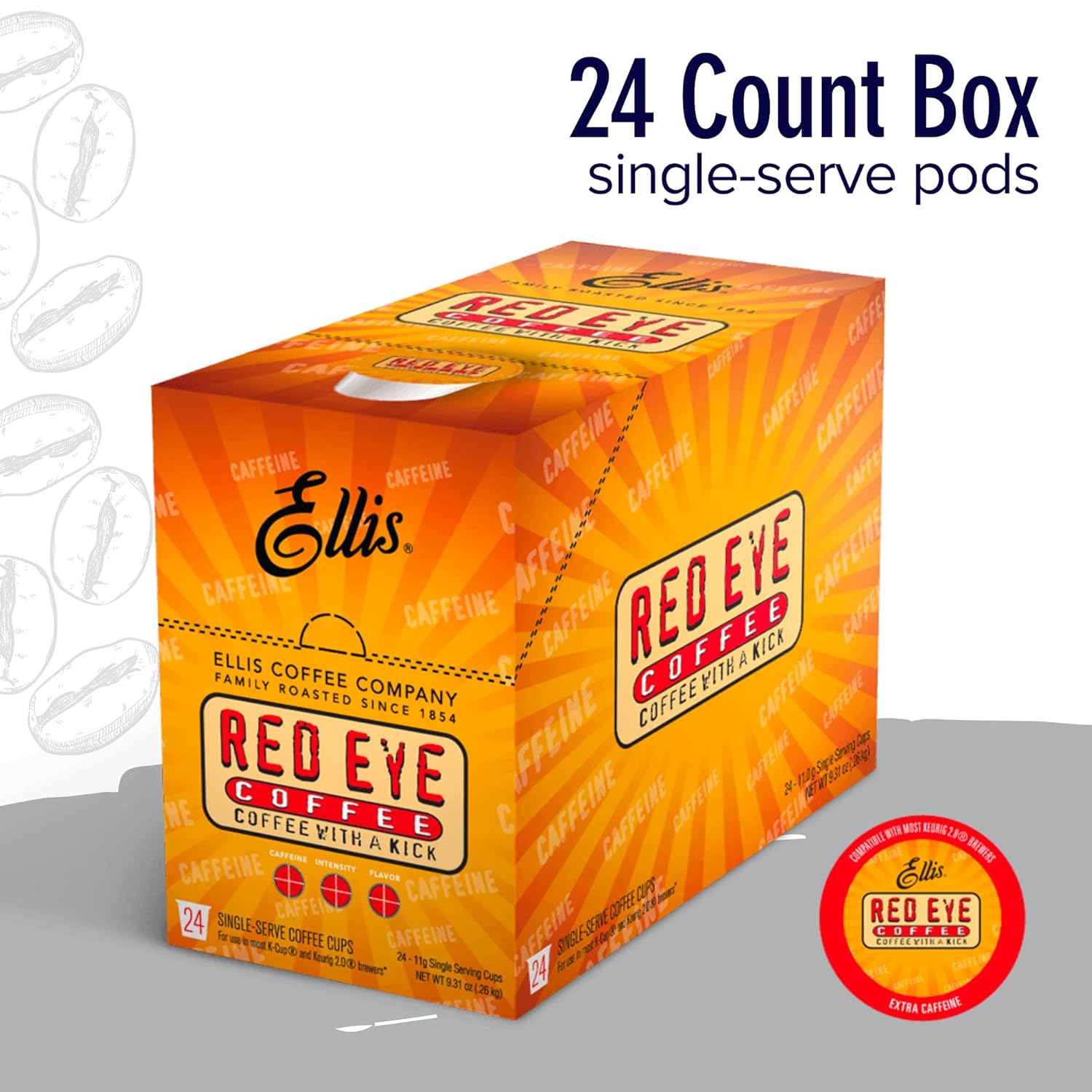 24-Count Single Serve Cups – Red Eye (Double Caffeine)