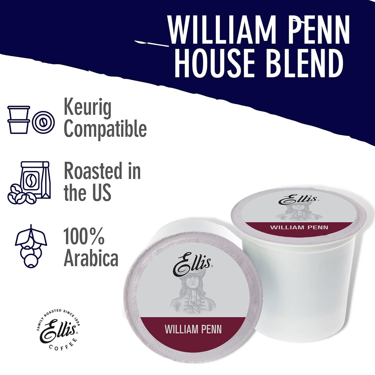 48-Count Single Serve Cups – William Penn 2-Box Bundle