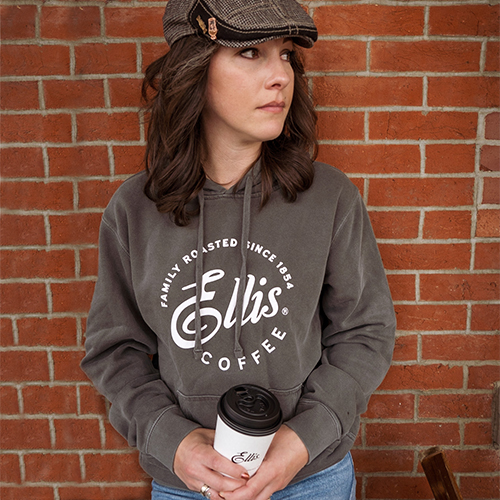 Ellis Logo'd Unisex Cotton Hoodie – Gray