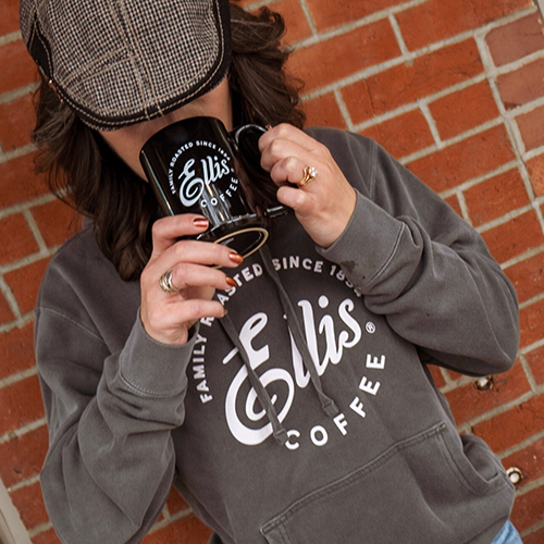 Ellis Logo'd Unisex Cotton Hoodie – Gray